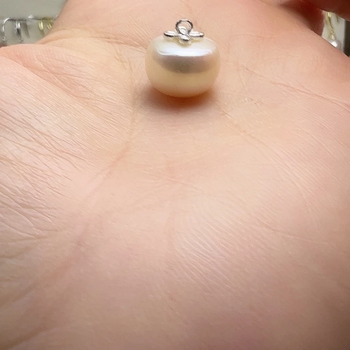 吊坠(不含链)银S925镶嵌淡水珍珠12mm柿子