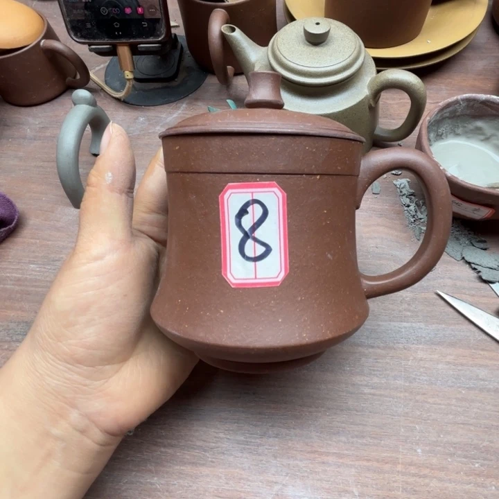 紫砂茶壶c***l半手工盖杯