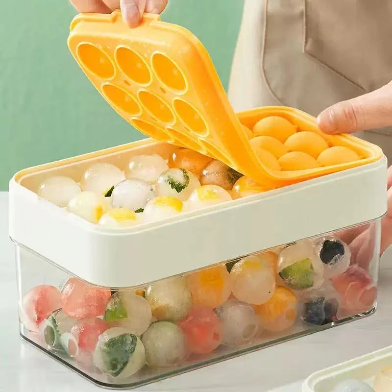 家用盒制冰食品格模具日本冰带圆形盖冰块冻冰球形冰球