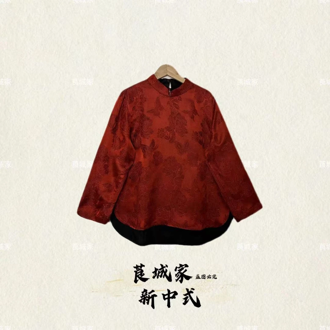 S1142 掐丝春  新中式小立领两面穿小衫