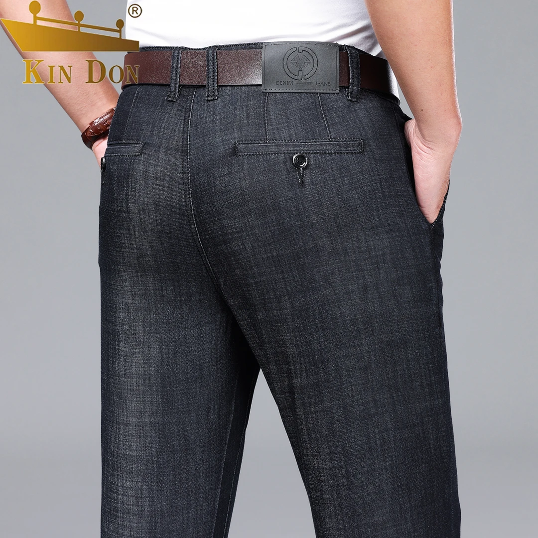 金盾高端2025春夏新款牛仔裤男直筒宽松弹力白搭商务休闲长裤子