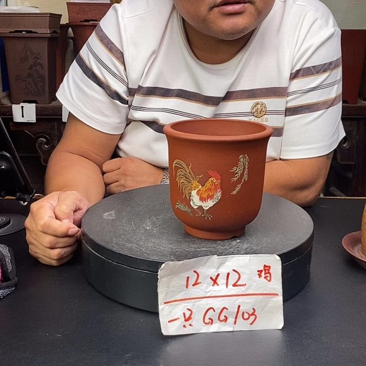 紫砂花盆货号一只GG103