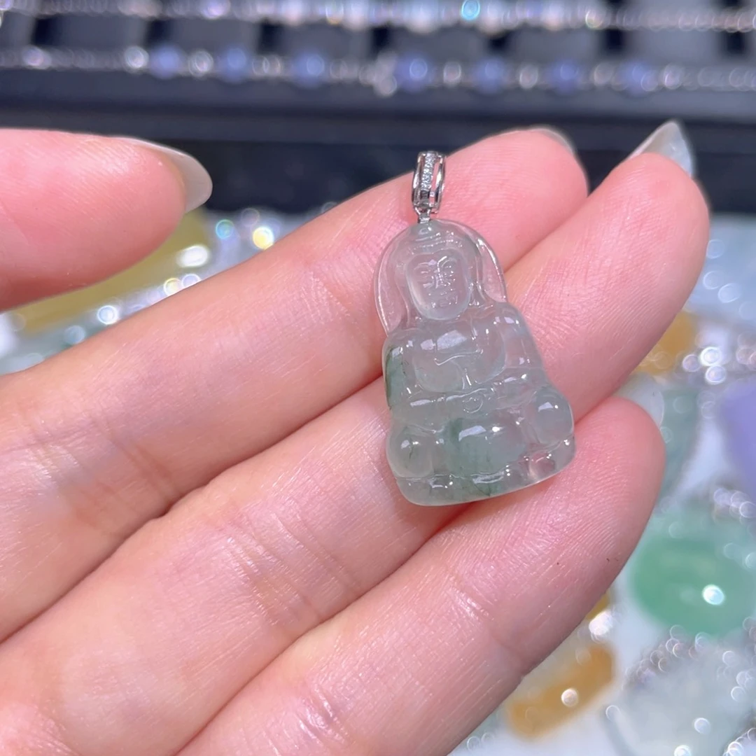 颈饰18K金镶嵌翡翠翡翠