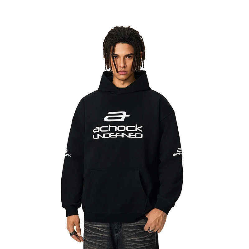 【Achock官方店】美式连帽卫衣男女新款潮牌简约宽松套头上衣情侣