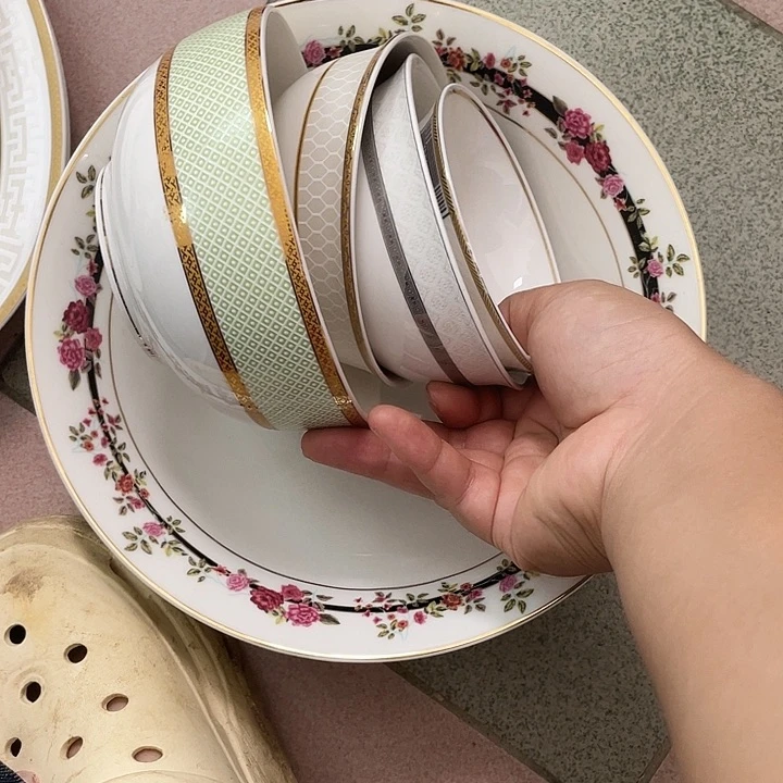 新骨瓷豆**田6个餐具微瑕不退换完美主义慎拍