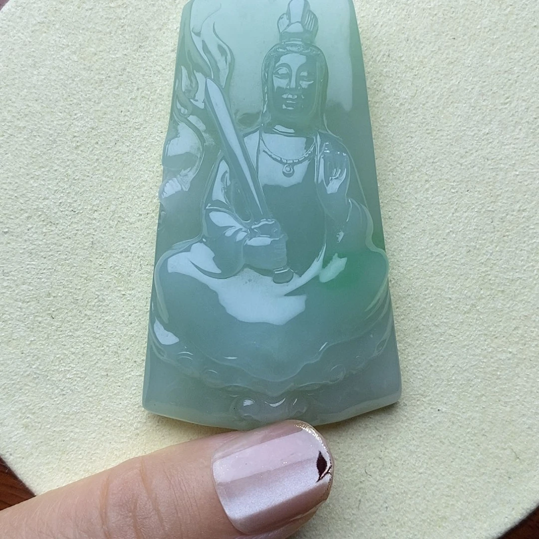 颈饰未镶嵌翡翠文殊菩萨