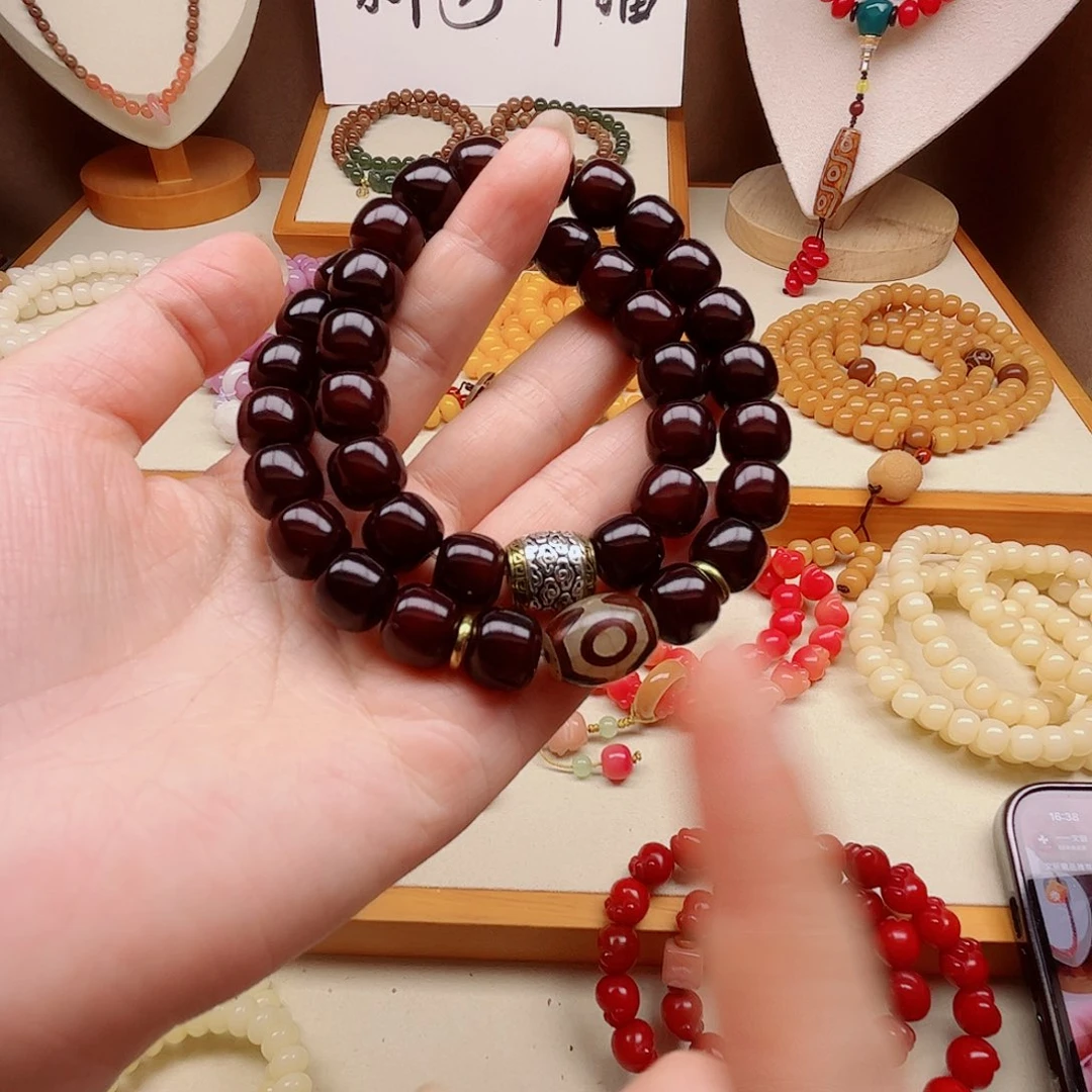 白玉菩提吊坠糖心双圈