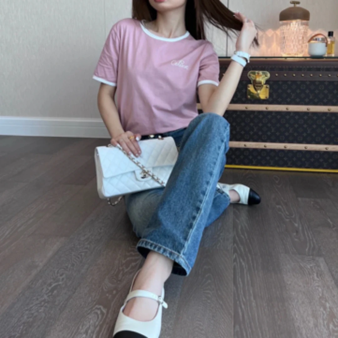99新 Celine/思琳 A100050 /字母logo刺绣T恤/尺码M/