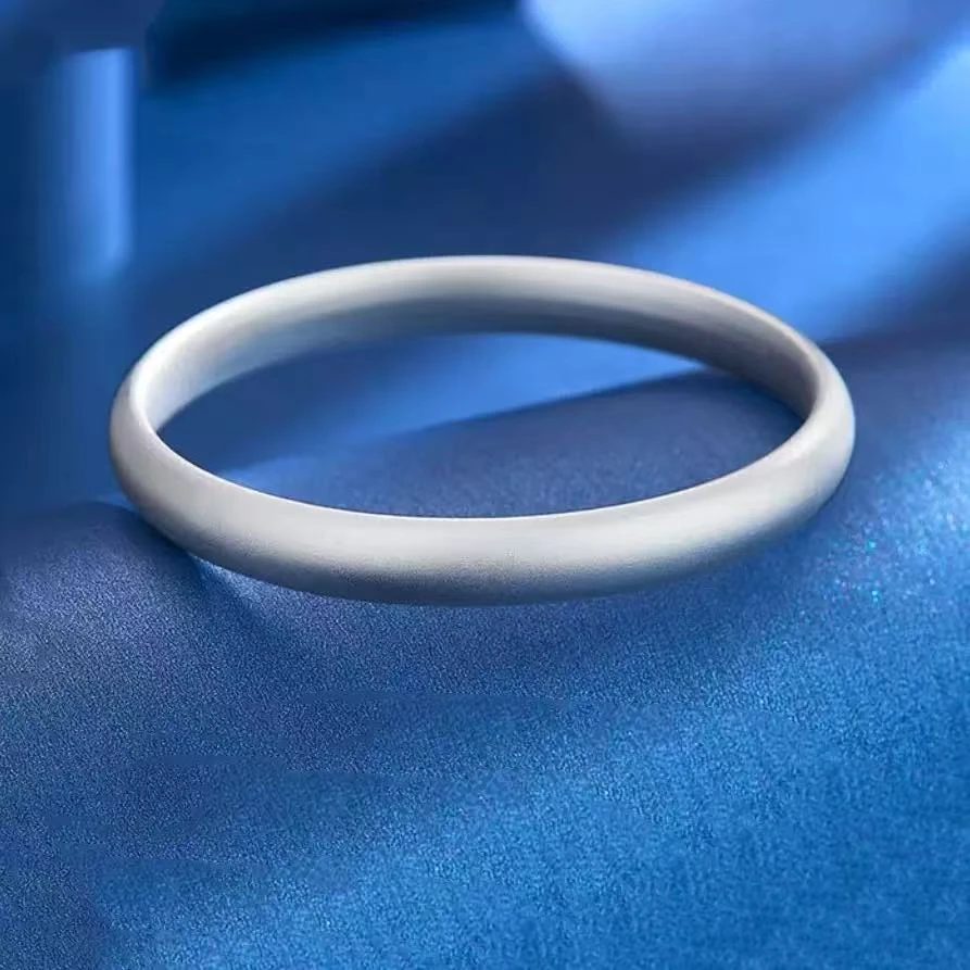 足银手镯 泥鳅背手镯时尚素圈经典实心磨砂传承气质女款