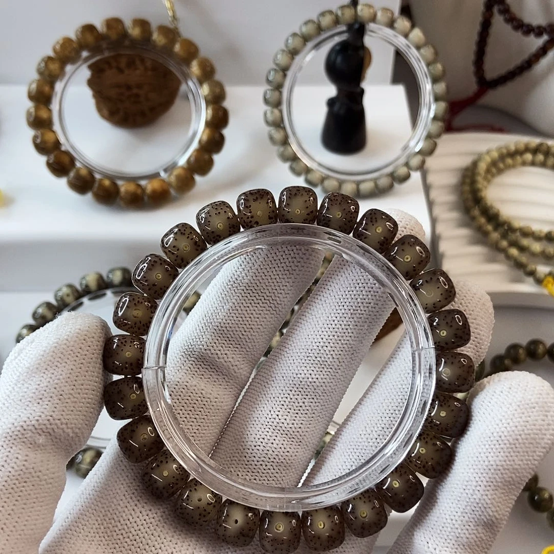 地***面手串星月菩提卡9粉冰高透大眼m78