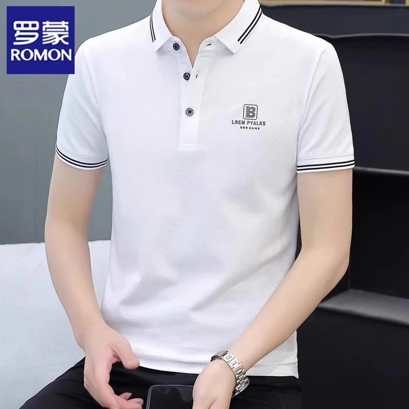 罗蒙高端短袖polo衫男士半袖上衣夏季新款商务休闲透气翻领t恤男