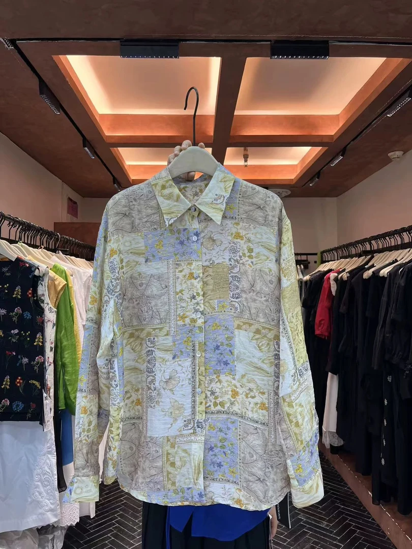 2025夏季新款高品质莱赛尔防晒衬衫女宽松显瘦轻薄透气长袖衬衣