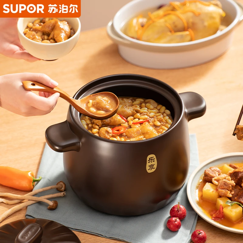 苏泊尔砂锅耐高温炖煲家用燃气陶瓷锅煲汤锅煤气灶专用汤煲瓦煲