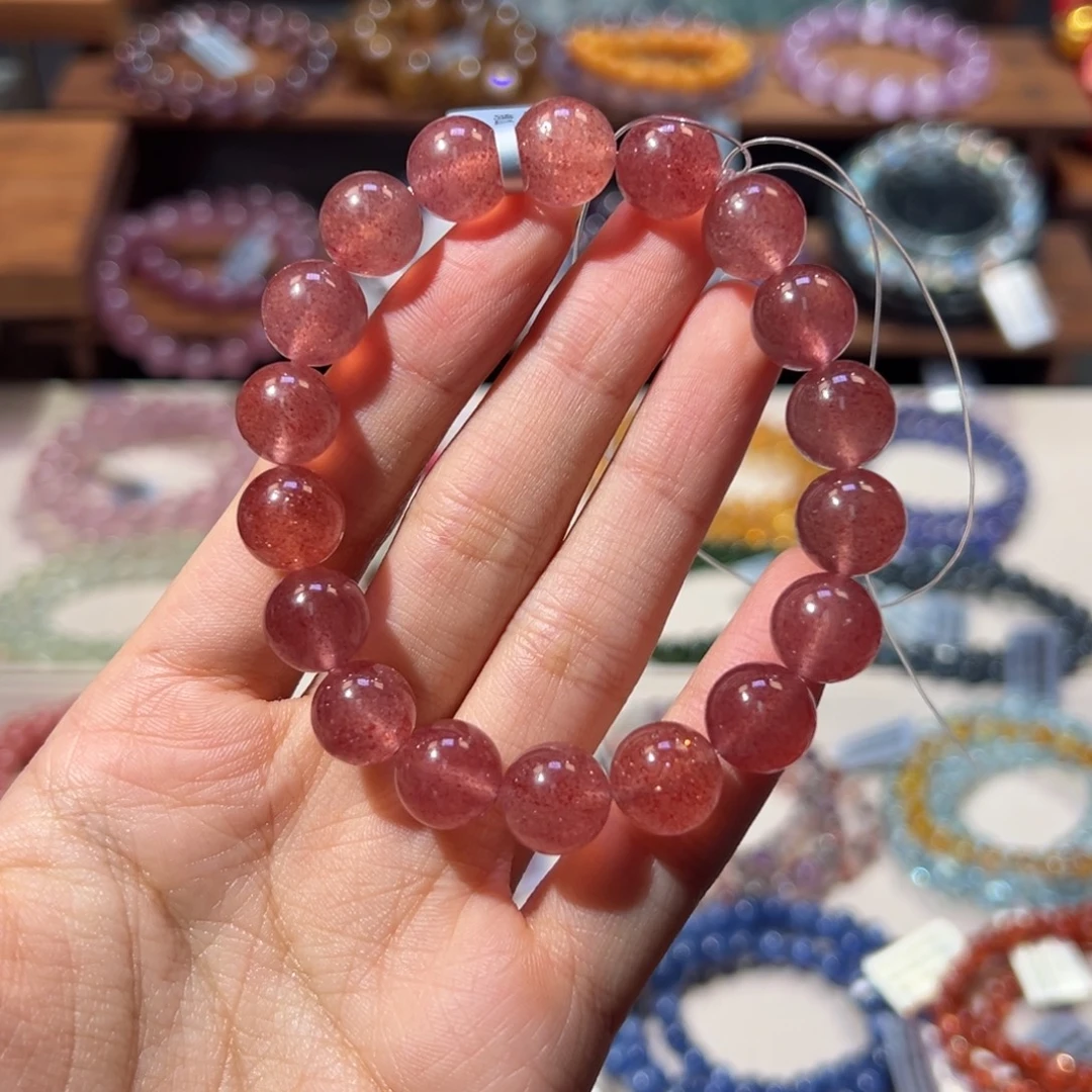 s****水晶未镶嵌手串11m金沙草莓晶
