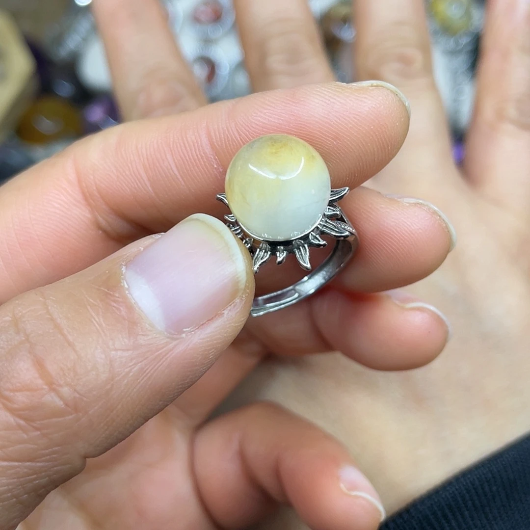 【闪购商品】银S925镶嵌珠宝半成品水晶戒指
