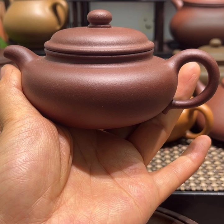 紫砂茶壶点塘千禧紫泥仿古150cc
