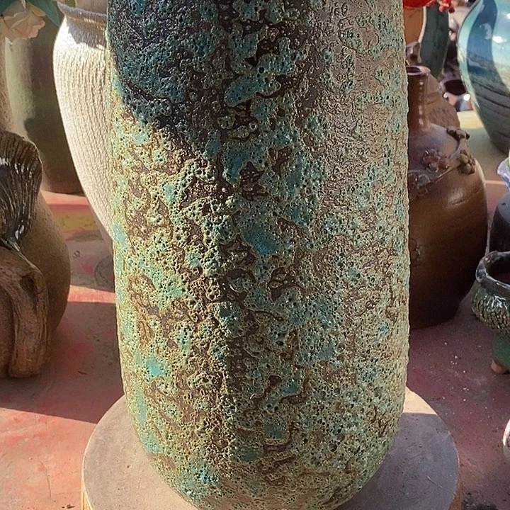 花盆紫砂口15.5高度34绿色