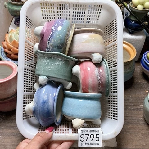 紫砂花盆795微瑕品口径5到6左右