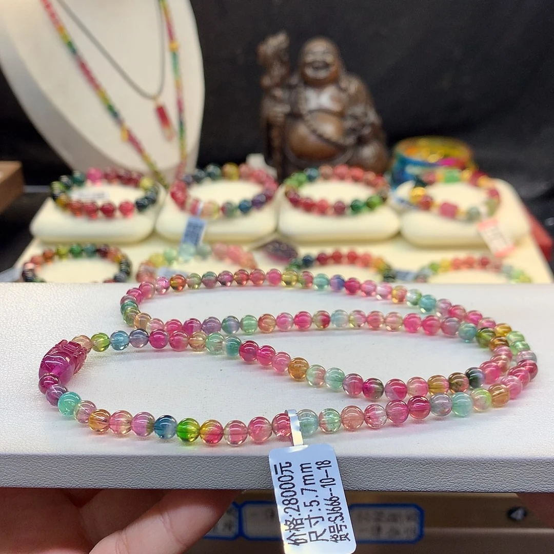 未镶嵌手串西瓜碧玺西瓜5.7mm