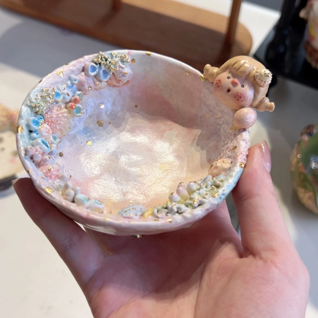 陶瓷艺术喵树豆皿