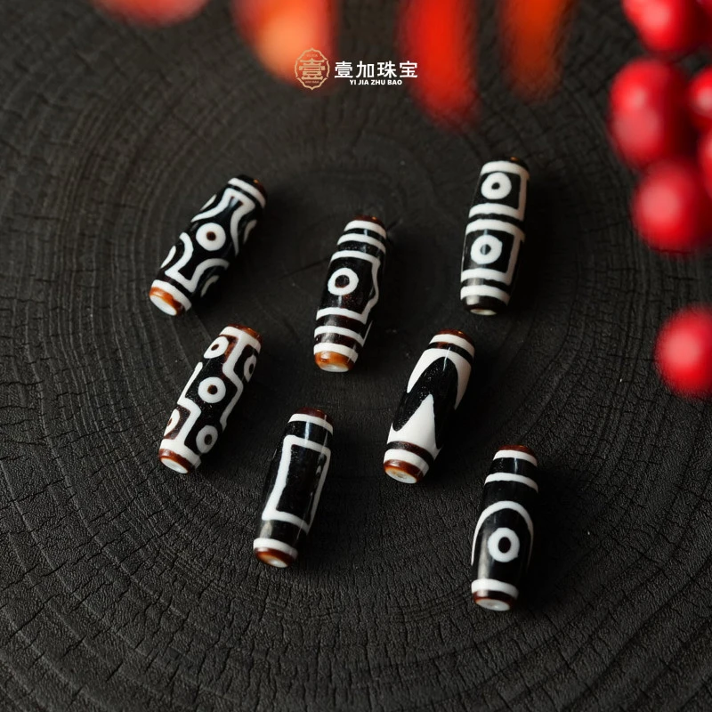 壹加师弟丨手工设计聚缘黑白38x12单珠玛瑙集合链接多样性发一