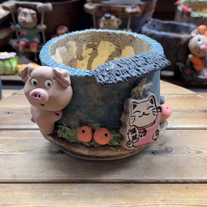 嘻哈多肉花盆百搭