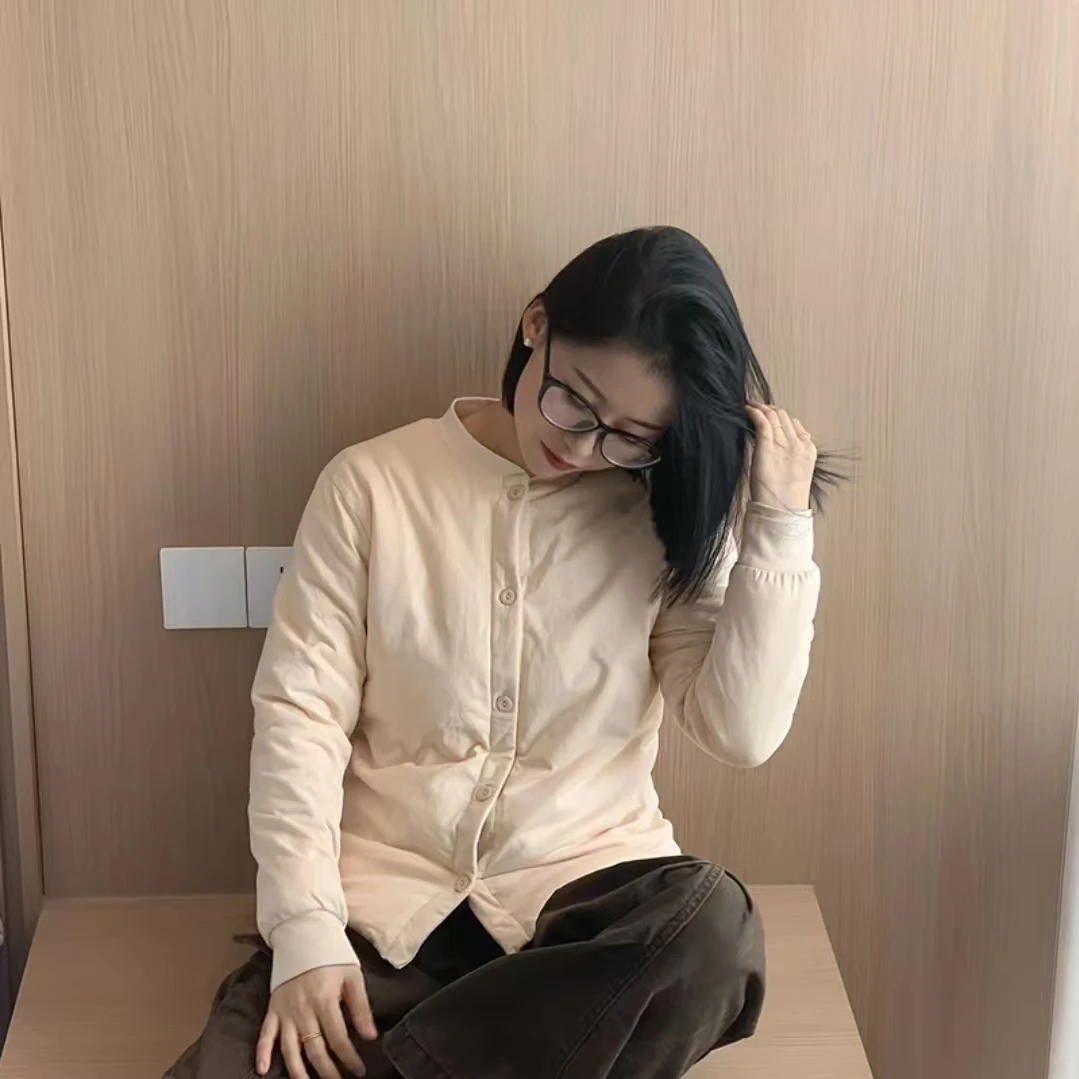 【非遗古法】【100桑蚕丝】女士纽扣时尚百搭外穿加厚领翻领外套