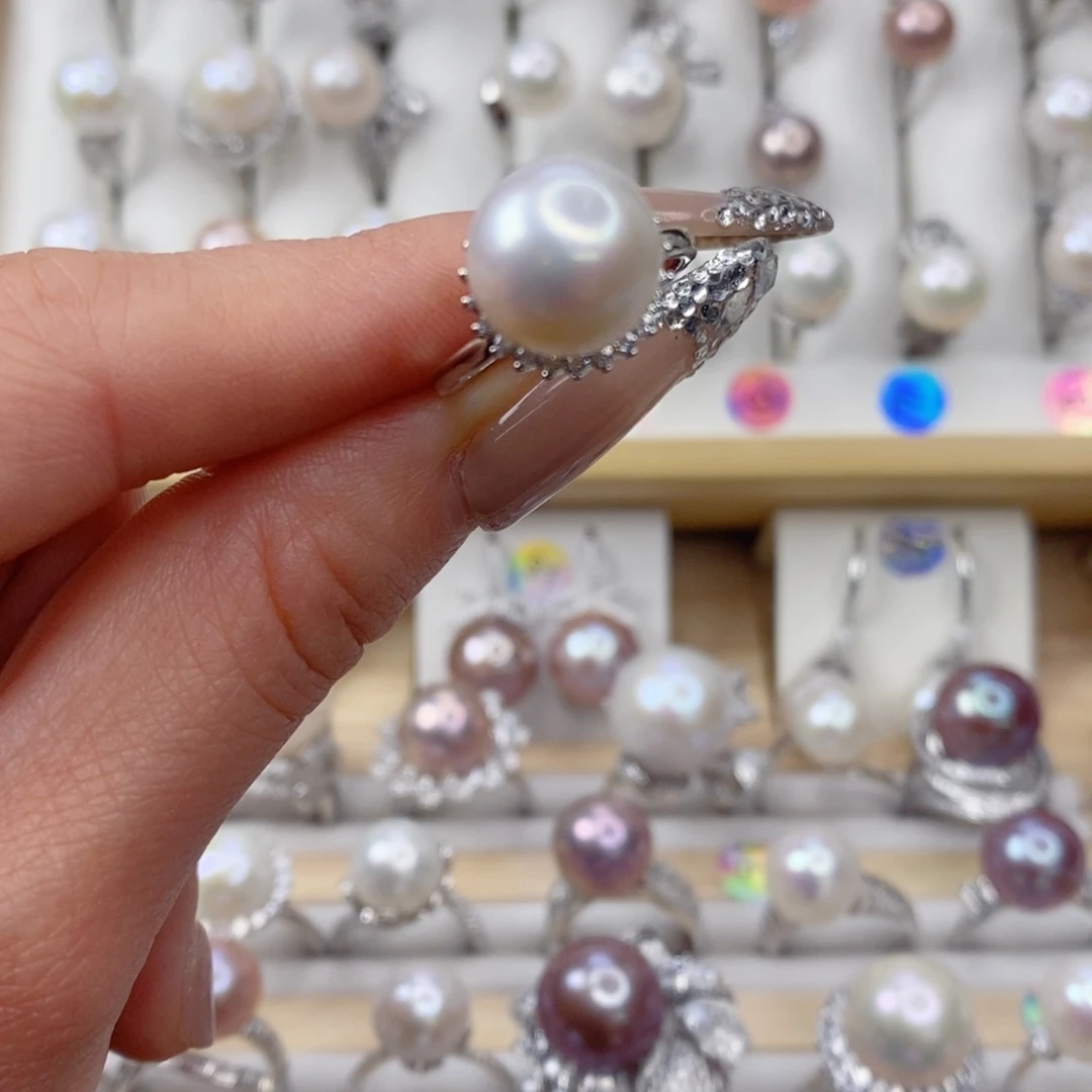 淡水珍珠戒指合金