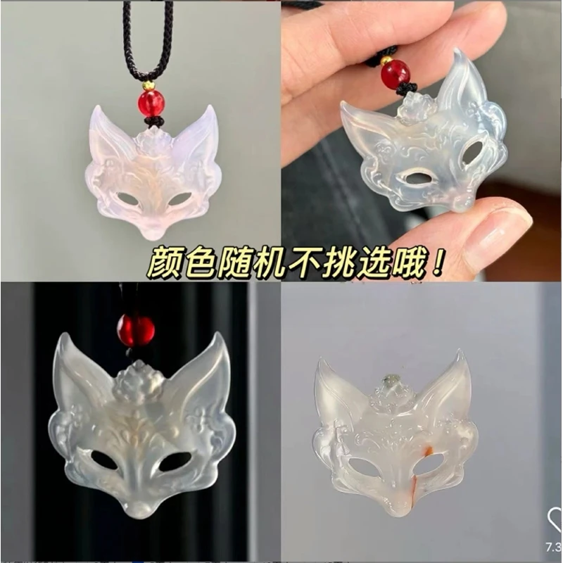 狐狸面具项链饰品国风美学狐狸吊坠守护灵男女编织礼物创意礼品