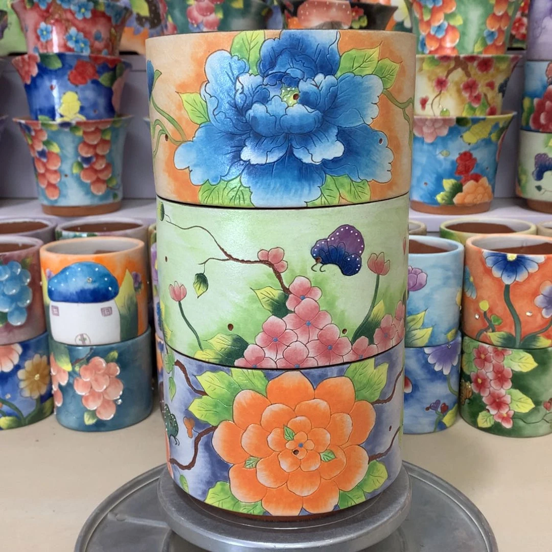 福利花盆，手绘花盆
