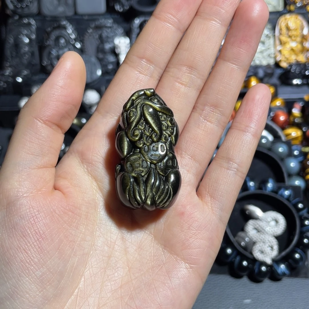 黑曜岩吊坠(赠链)未镶嵌一**六