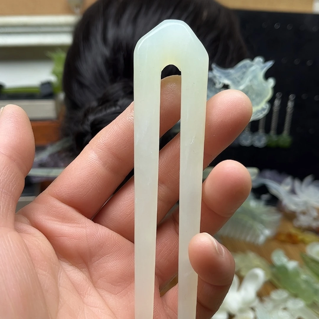 非金属天然岫玉发簪