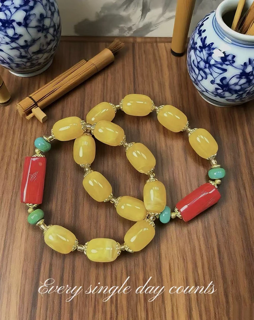 H27亮色系珊瑚diy手串