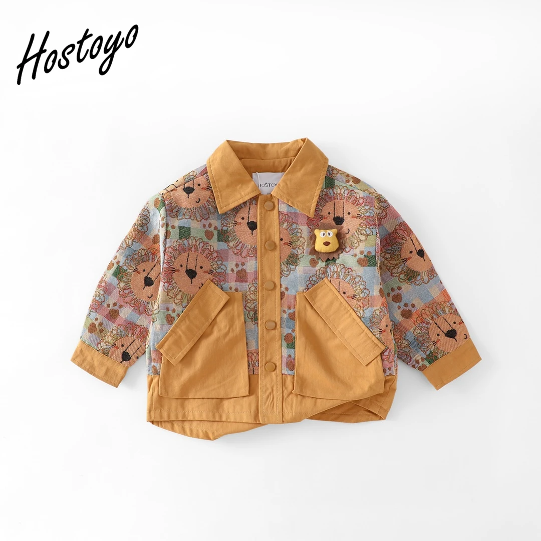 【皇室童缘】2025春季男童春秋季卡通拼接狮子外套防风15380129001