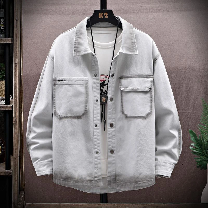 FAVMARTHA水洗做旧牛仔外套男2025年新款廓形夹克男春装高级感美