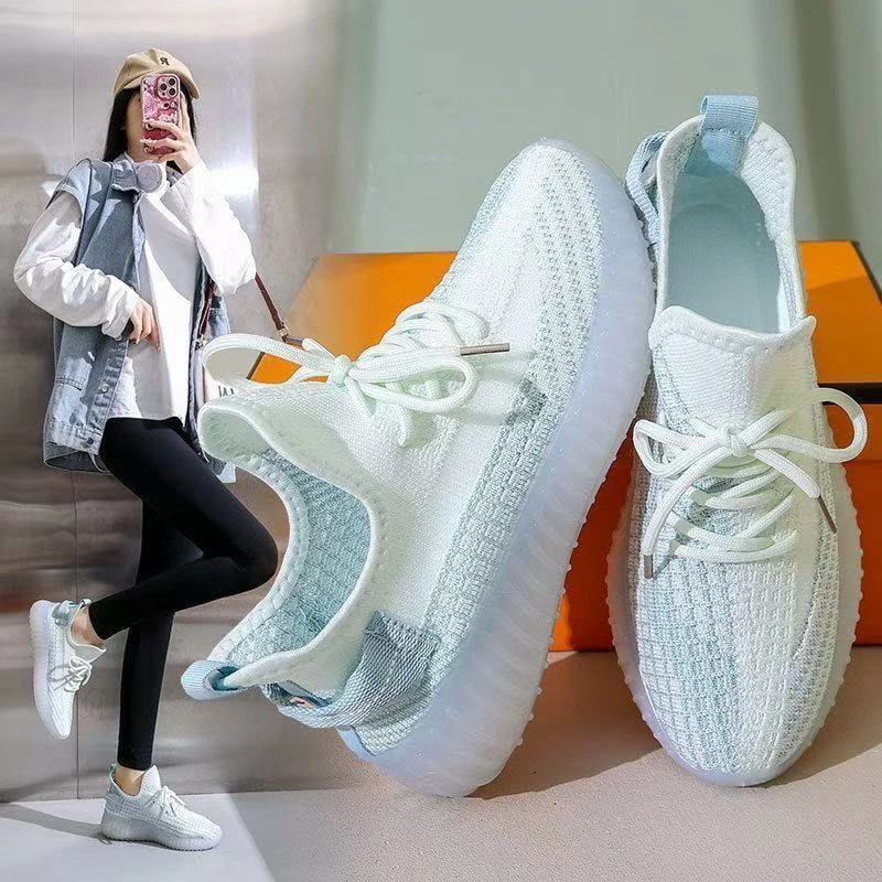 情侣椰子鞋2025春夏新款网鞋透气网面运动飞织轻便软底休闲跑步鞋