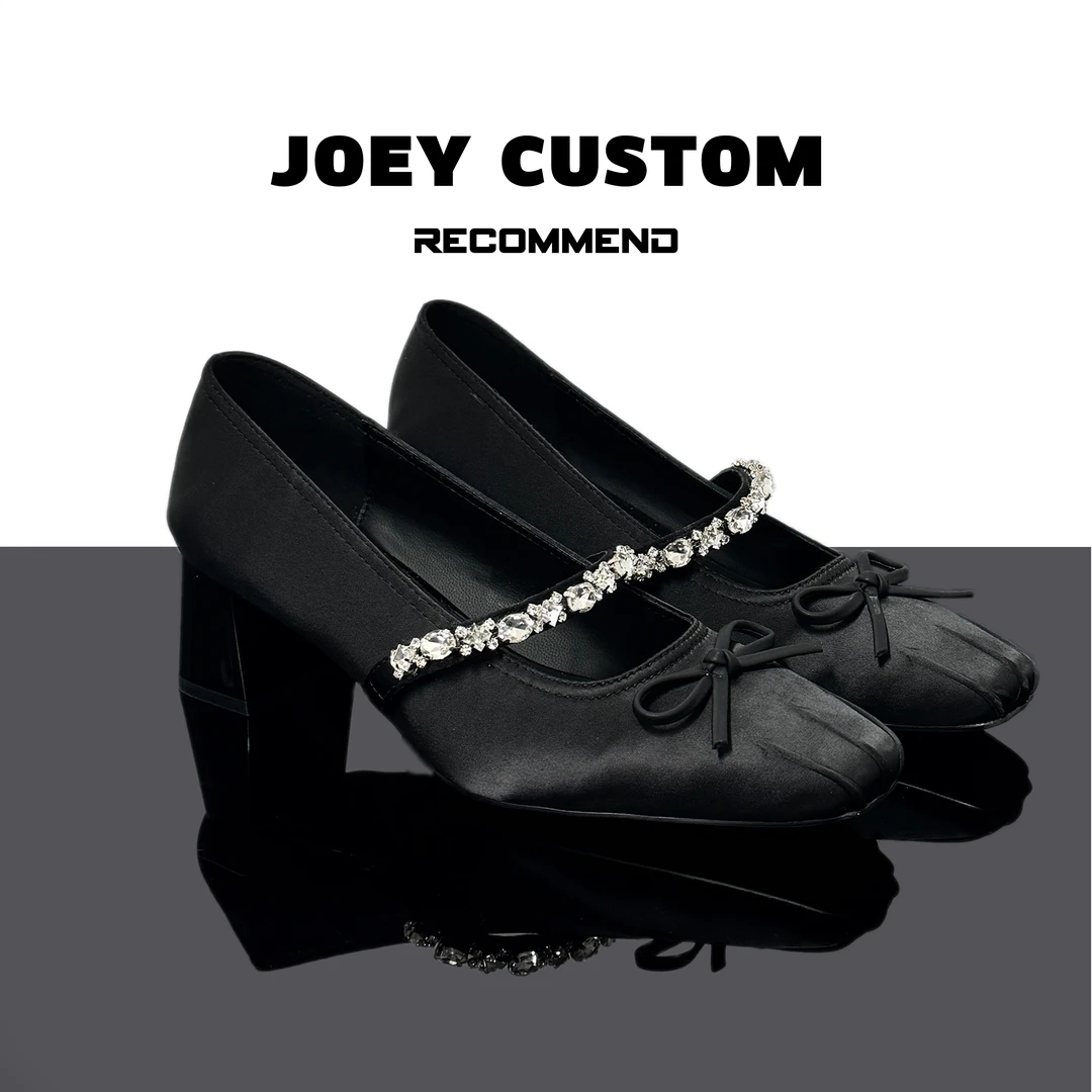 JOEY|法式轻奢气质蝴蝶结一字带水钻单鞋玛丽珍芭蕾风女鞋0334