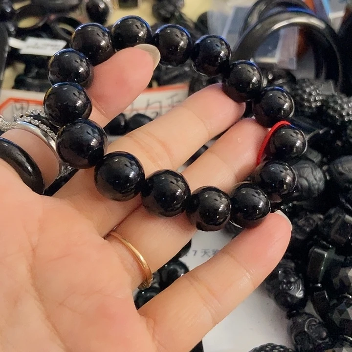 翡翠未镶嵌手链墨翠14