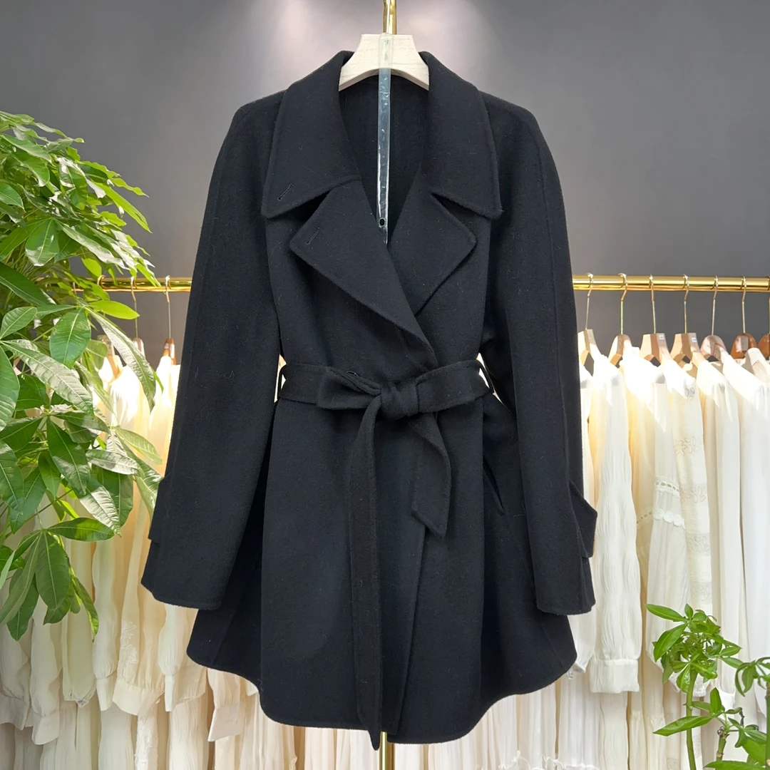 【A9296】毛呢外套女2025秋冬新款时尚休闲设计感毛呢外套