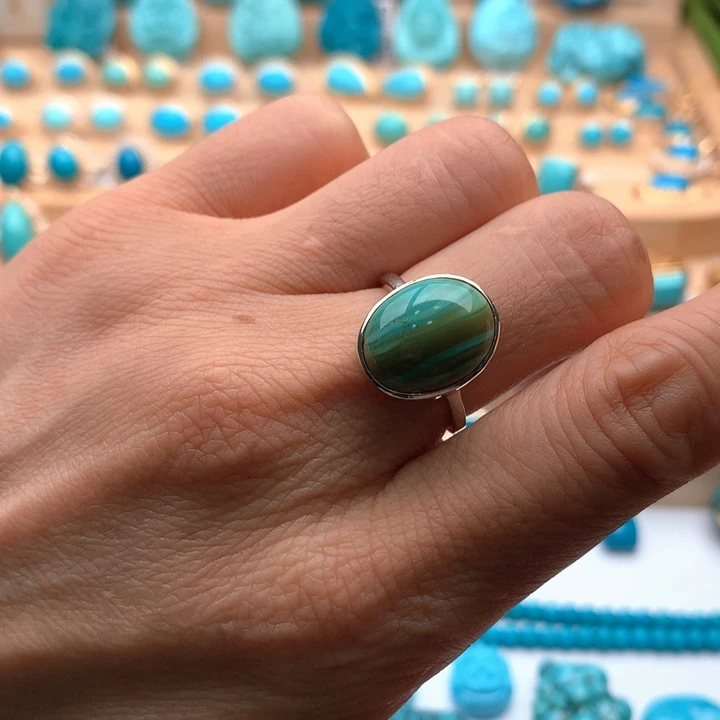 绿松石银S925镶嵌珠宝奇石