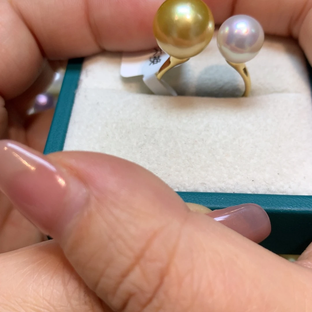 海水珍珠戒指18K金镶嵌