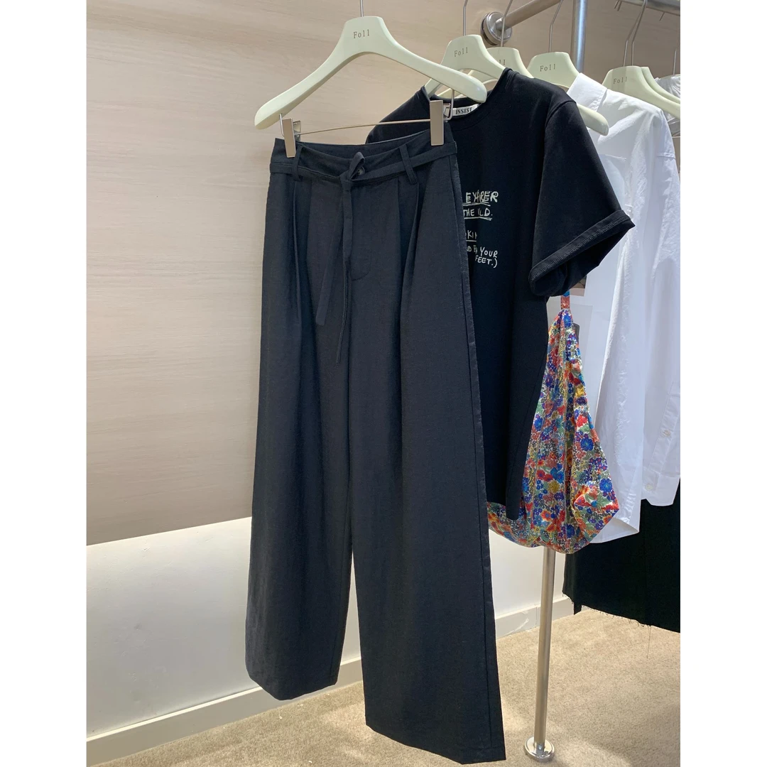 新意法明星档口welover宽松系带女士休闲裤