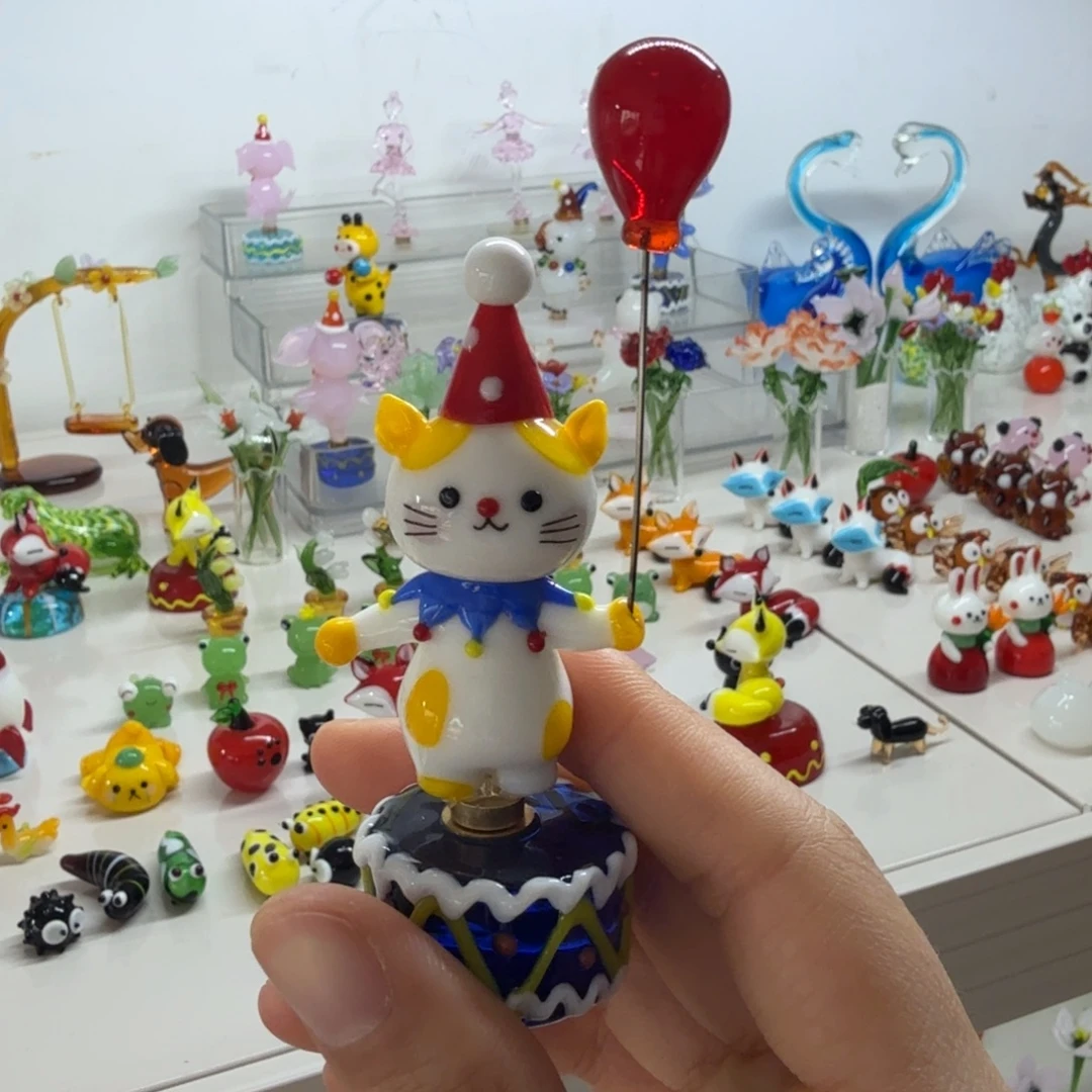 手工艺品琉璃旋转小猫