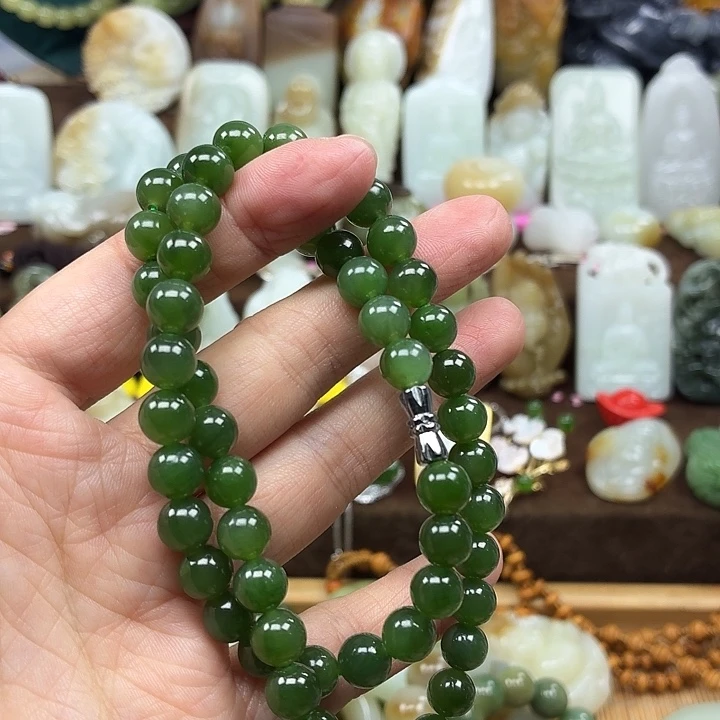 璞***玉和田玉银S925镶嵌颈饰