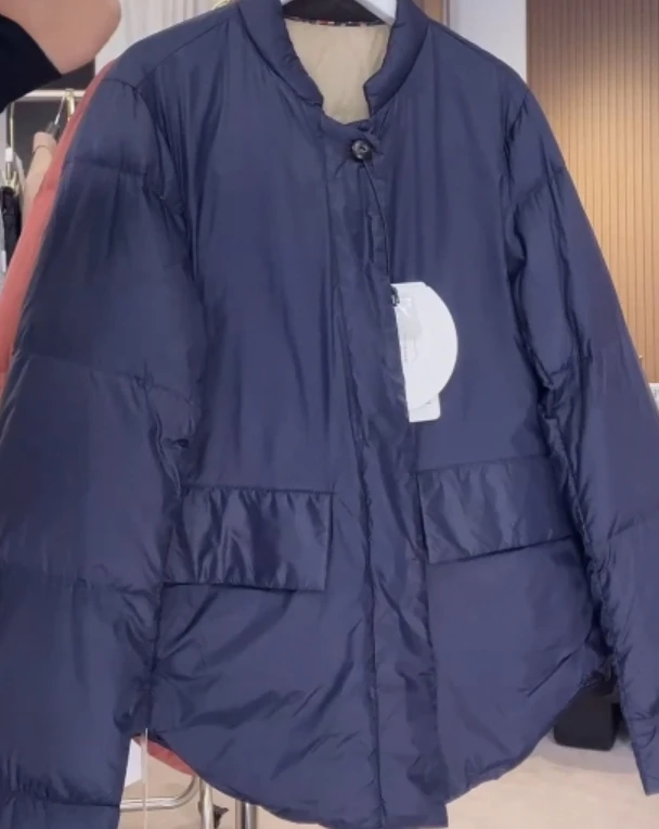 轻便款小立领三色羽绒服