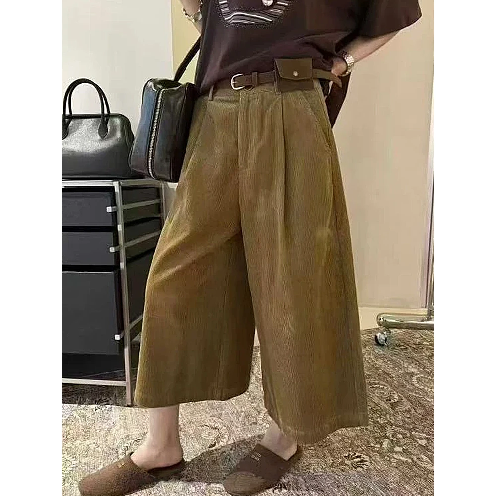 高端欧货新款高级感巨好看的休闲裤高腰阔腿直筒裤女秋设计感长裤