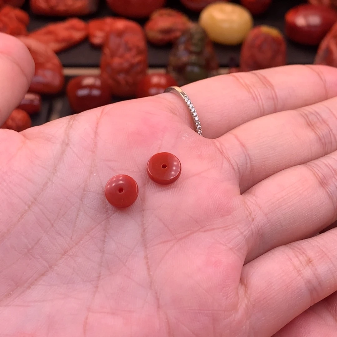 未镶嵌原矿精工直切隔片8mm南红玛瑙