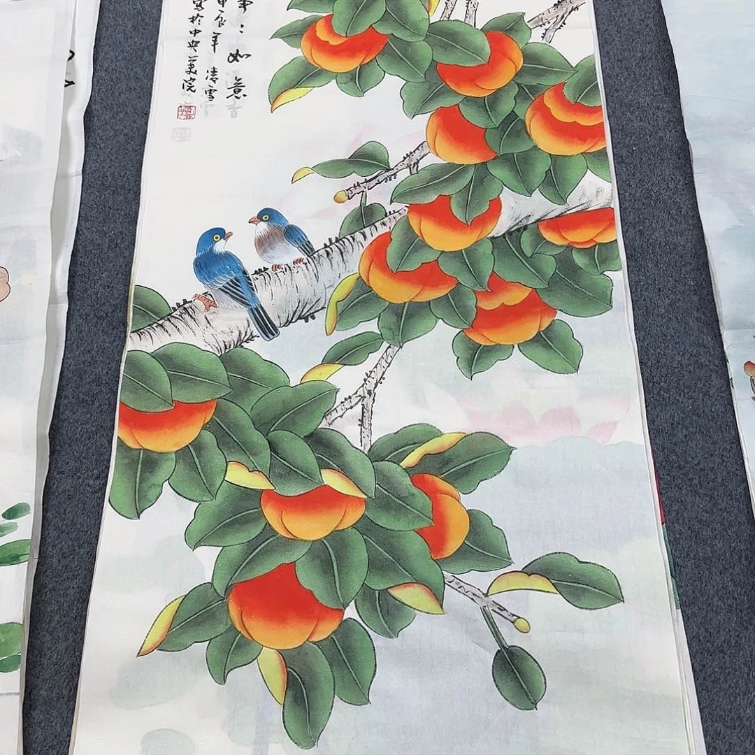 国画尺寸50X100手绘作品