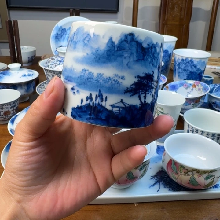 杯子山水画是山水山水