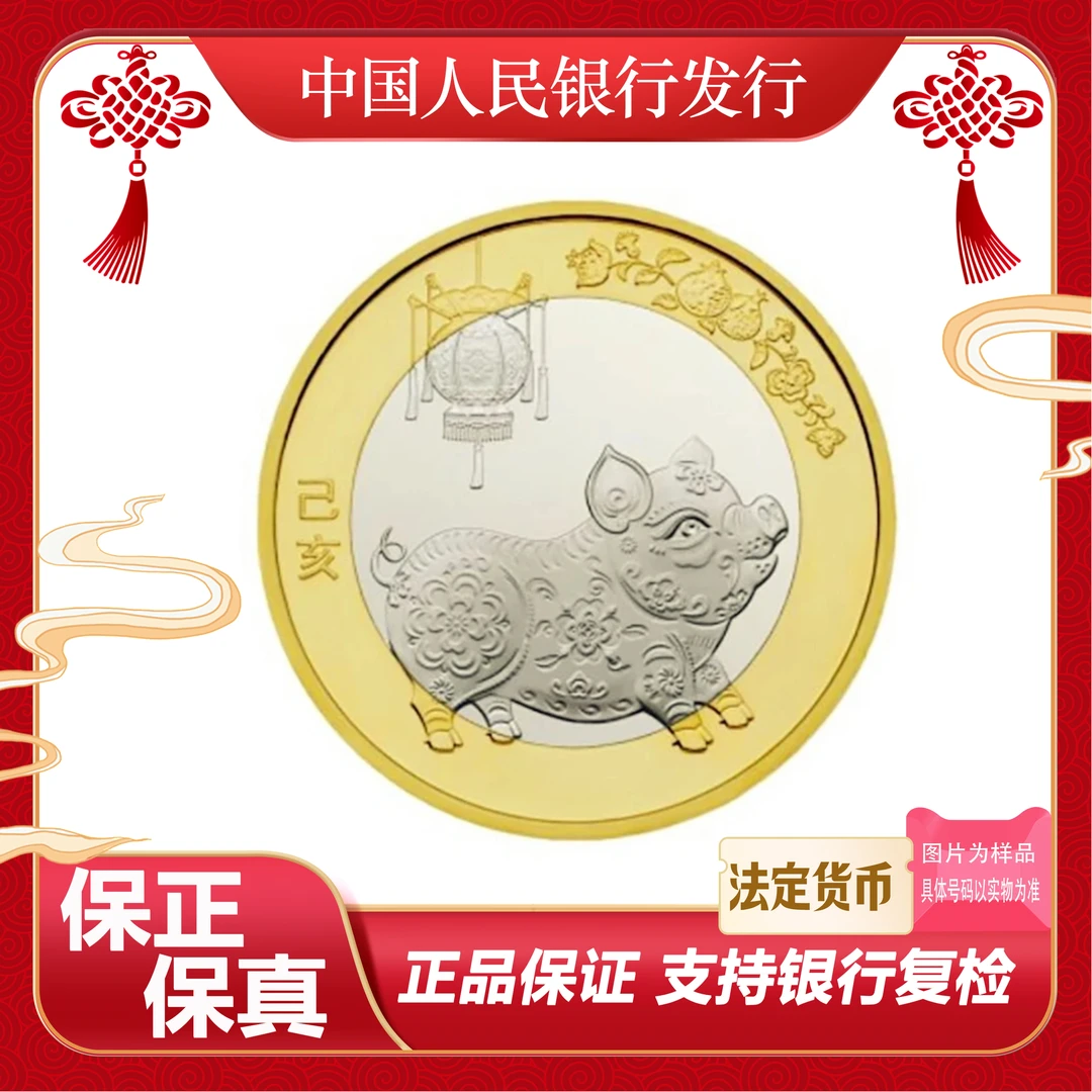 法定货币二轮猪生肖纪念币单枚简装